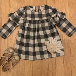 Mud Pie Plaid Flannel Turkey Dress. EUC! 🦃💕